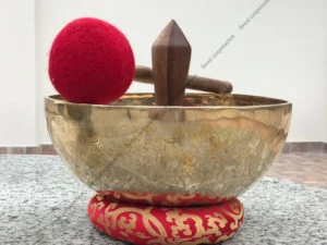 12 Inch Antique Tibetan Singing Bowl with Mallet & Cushion