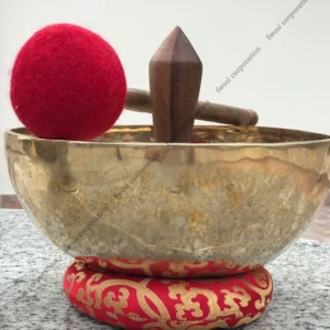 12 Inch Antique Tibetan Singing Bowl with Mallet & Cushion