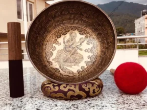 10.5 Inch Antique Tibetan Singing Bowl with Mallet
