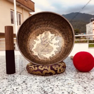 10.5 Inch Antique Tibetan Singing Bowl with Mallet