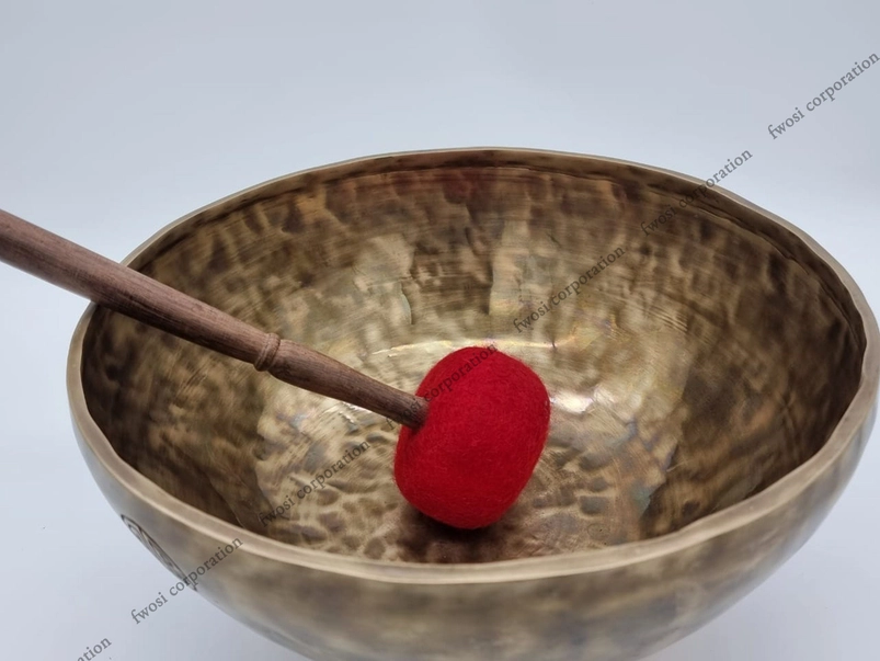 13 Inch Antique Tibetan Singing Bowl with Mallet | Meditation Bowl - Image 3