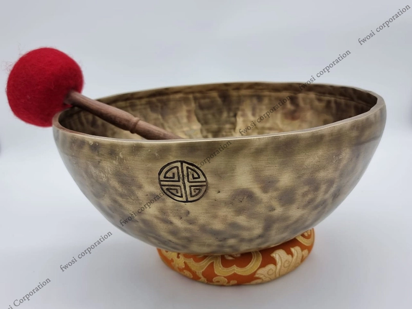 13 Inch Antique Tibetan Singing Bowl with Mallet | Meditation Bowl - Image 4