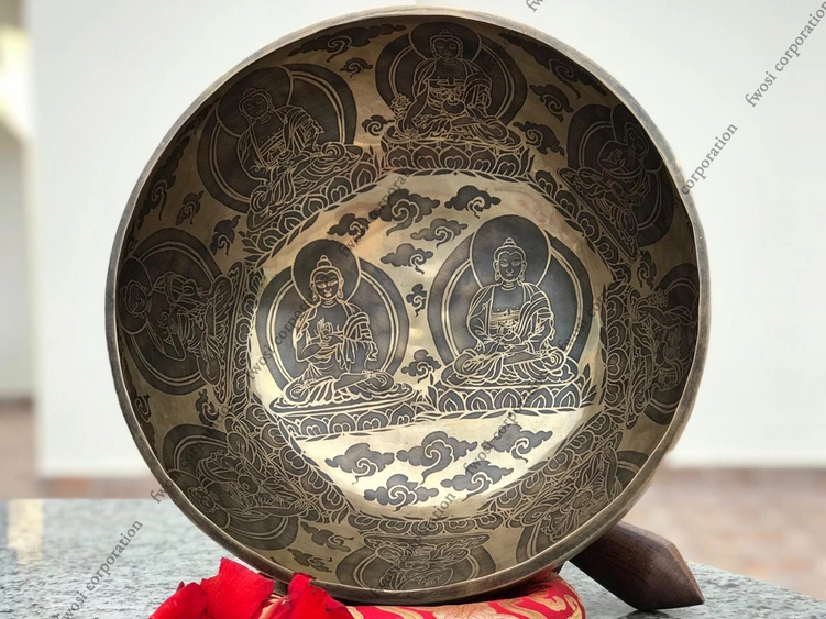 16 Inch Antique Tibetan Singing Bowl with Mallet | Meditation Bowl