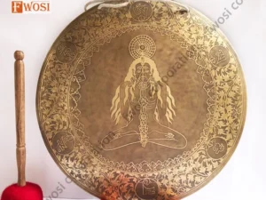 18 Inch Seven Chakra Yogi Gong | Beautiful Yogi Carving Gong