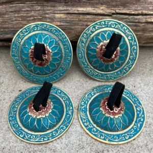 2 Pairs Brass Lotus Flower Finger Cymbals Zills For Belly