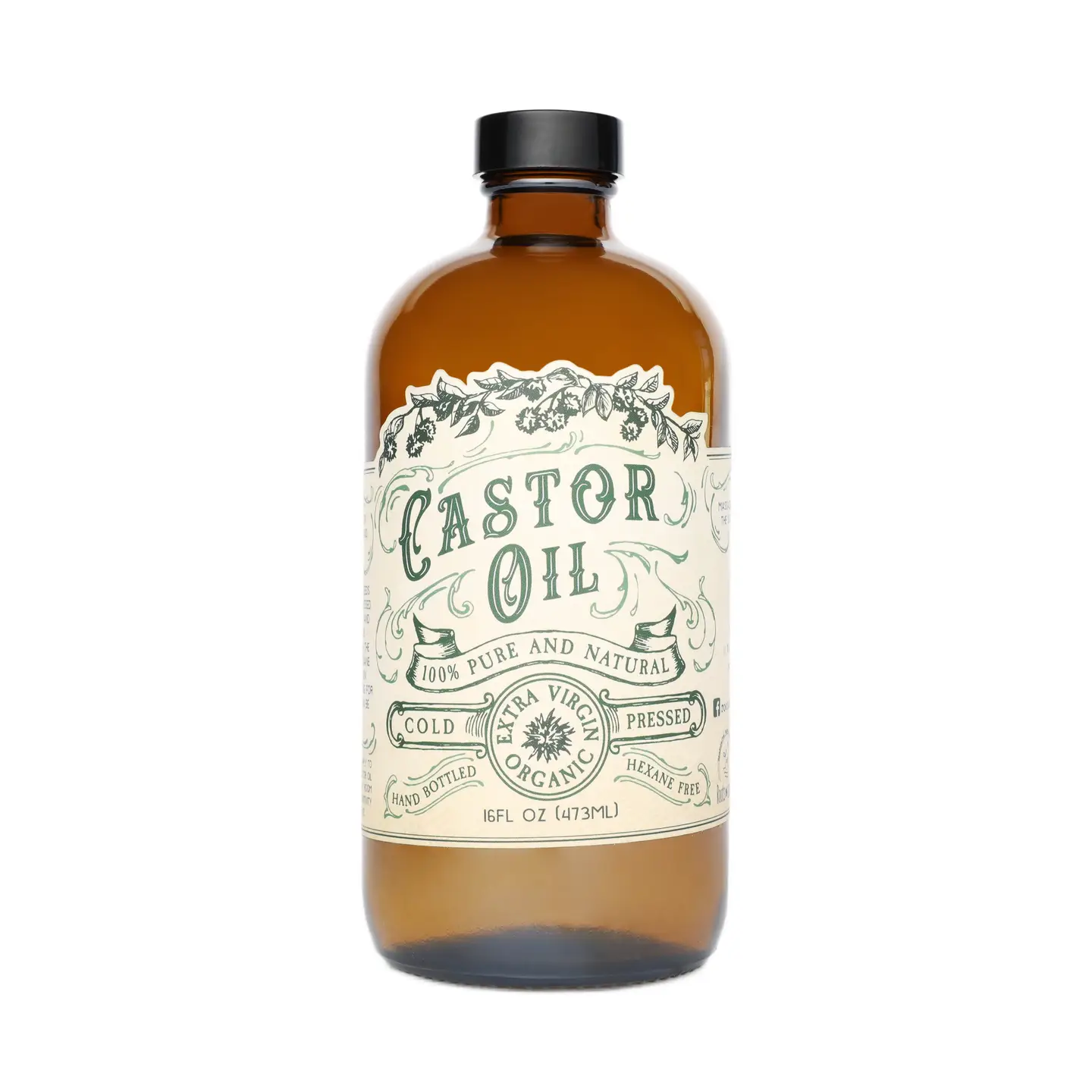 Organic Cold Pressed Castor Oil Hexane Free USA bottled