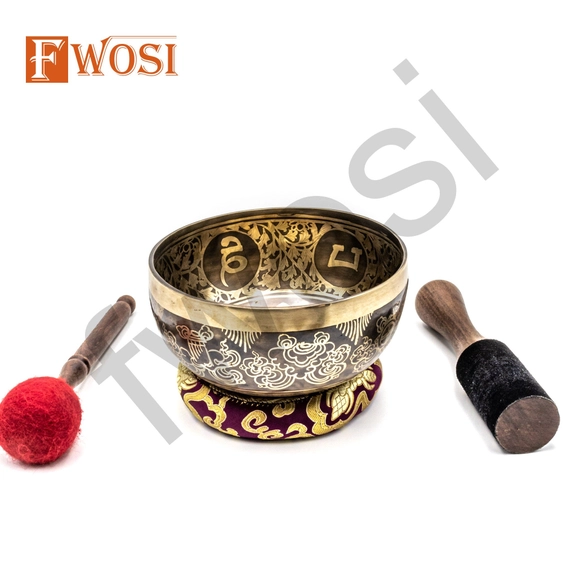 7.5 Inch Skull Hand Carving Tibetan Singing Bowl Mallet & Cushion | Antique Mindfulness Bell Sound Bowl | Meditation Bowl | Self-Care Gift - Image 5