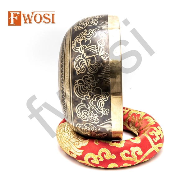 7.5 Inch Skull Hand Carving Tibetan Singing Bowl Mallet & Cushion | Antique Mindfulness Bell Sound Bowl | Meditation Bowl | Self-Care Gift - Image 6