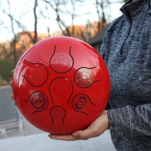 Chakra Steel Tongue Drum 10 Inches Tank Drum, Handpan Drum, Percussion with Padded Travel Bag and Mallets