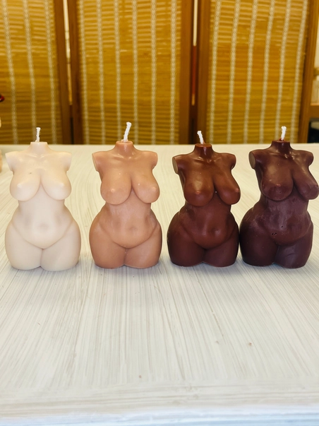 Goddess Skin Toned Soy Pillar Candles L Adult Candle L Kink - Image 5