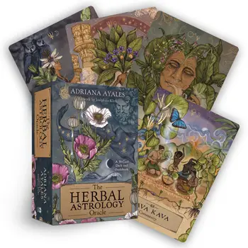 Cover of the 55-card oracle deck featuring plants and astrology, designed to deepen your connection to nature and cosmic energy
