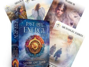 Past-life Energy Oracle Deck featuring 44 cards and guidebook, designed to uncover karmic influences from past lives and offer insights into current life challenges.