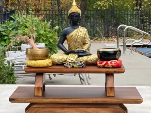 Premium Solid Wood Hand Carved Personal Shrine Altar Meditation Table