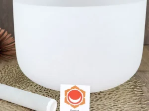 Sacral Chakra Frosted Quartz Crystal Singing Bowl