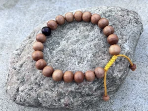 Sandalwood Beads Adjustable Wrist Mala Bracelet