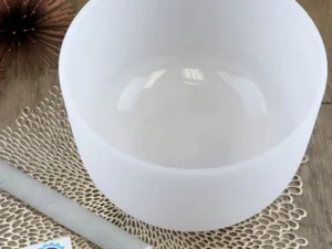 Throat Chakra Frosted Quartz Crystal Singing Bowl