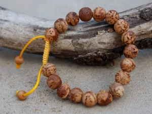 Tibetan Yellow Bodhi Seed 18 Beads Adjustable Mala Bracelet