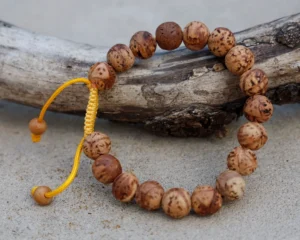 Tibetan Yellow Bodhi Seed 18 Beads Adjustable Mala Bracelet