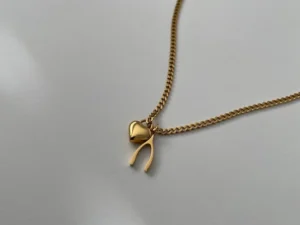 Wishbone Necklace- Gold