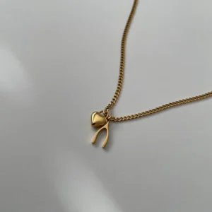 Wishbone Necklace- Gold