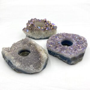 Amethyst Cluster Angel Aura Candle Holder