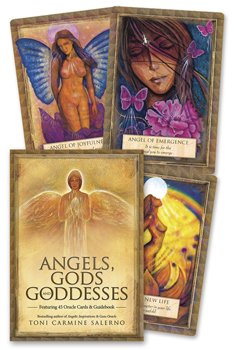 Angels, Gods, Goddesses Oracle Deck featuring 45 beautifully illustrated cards offering divine wisdom, healing energy, and uplifting guidance to empower self-love, personal growth, and spiritual transformation.
