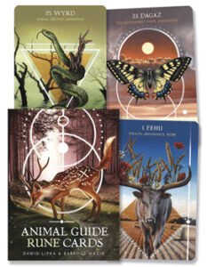 Animal Guide Rune Cards Deck featuring 25 beautifully illustrated cards combining animal symbolism and ancient Norse runes, offering spiritual guidance and wisdom for self-discovery, relationships, health, and career.