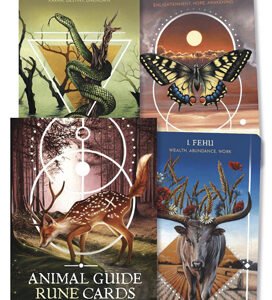 Animal Guide Rune Cards Deck featuring 25 beautifully illustrated cards combining animal symbolism and ancient Norse runes, offering spiritual guidance and wisdom for self-discovery, relationships, health, and career.