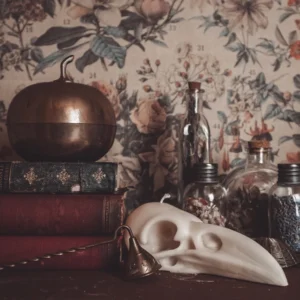 Large Raven Skull Candle | Pillar