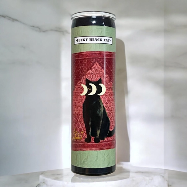 Lucky Black Cat Ritual Altar Candle