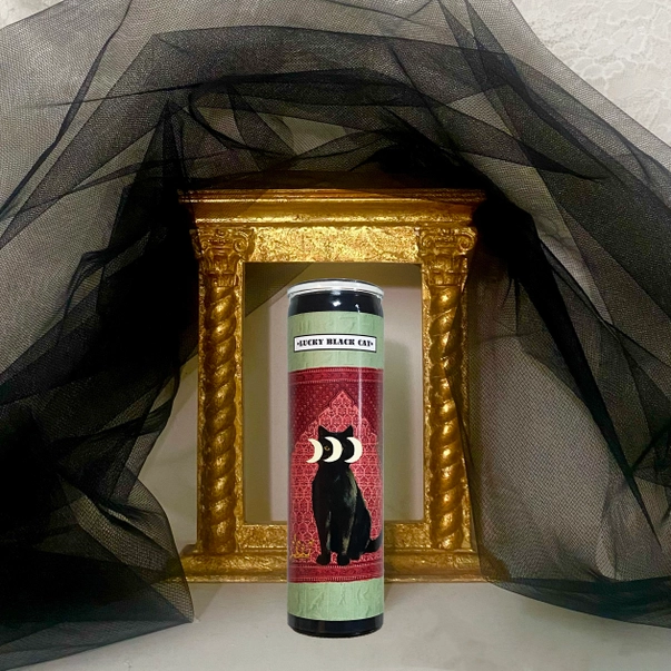 Lucky Black Cat Ritual Altar Candle - Image 3