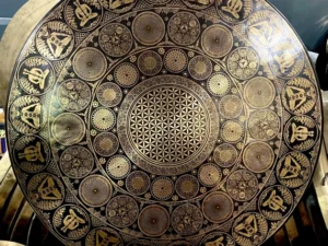 100cm Tibetan Gong with Flower of Life & Geometric Symbols