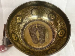Extra Large Buddha Foot Carved Healing Singing Bowl