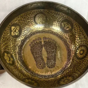 Extra Large Buddha Foot Carved Healing Singing Bowl