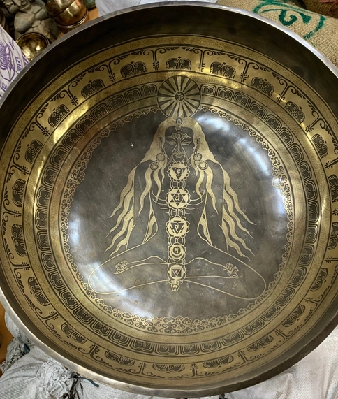24" Extra Large Seven Chakra Tibetan Singing Bowl