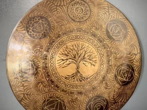 24"Tree of Life Tibetan Gong Bell with Deep Resonating Sound