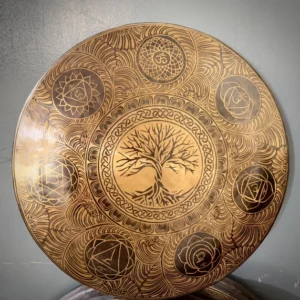 24"Tree of Life Tibetan Gong Bell with Deep Resonating Sound