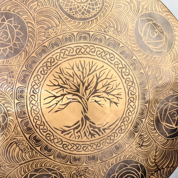24"Tree of Life Tibetan Gong Bell with Deep Resonating Sound - Image 3