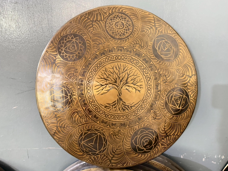 24"Tree of Life Tibetan Gong Bell with Deep Resonating Sound - Image 4