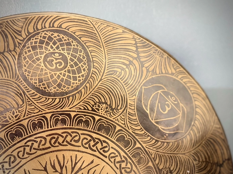 24"Tree of Life Tibetan Gong Bell with Deep Resonating Sound - Image 5
