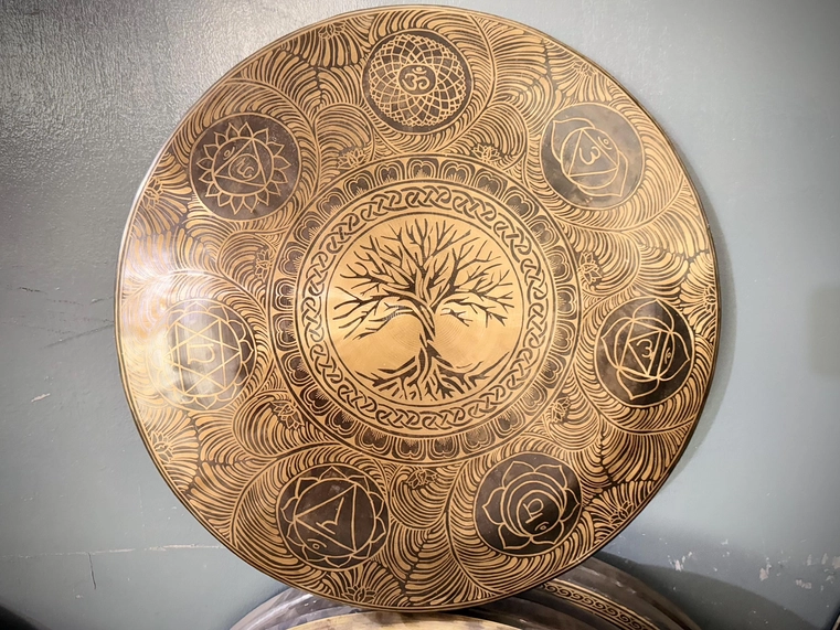 24"Tree of Life Tibetan Gong Bell with Deep Resonating Sound - Image 6
