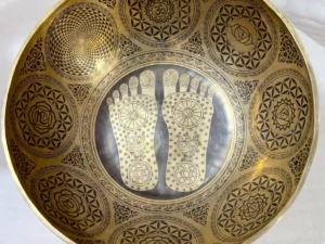 24"Standing Feet Therapy Bowl with Flower of Life & Dragons