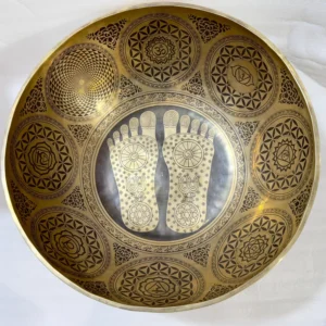 24"Standing Feet Therapy Bowl with Flower of Life & Dragons