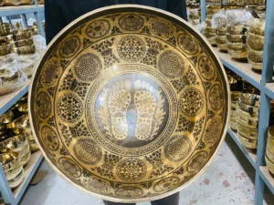 Hand-Hammered Singing Bowl with Buddha Feet Design
