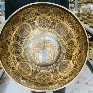 Hand-Hammered Singing Bowl with Buddha Feet Design