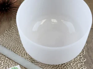 Heart Chakra Frosted Quartz Crystal Singing Bowl
