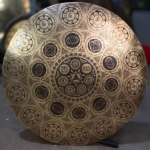 16"-26" Tibetan Flat Gong with Mantras & Symbols, Zen