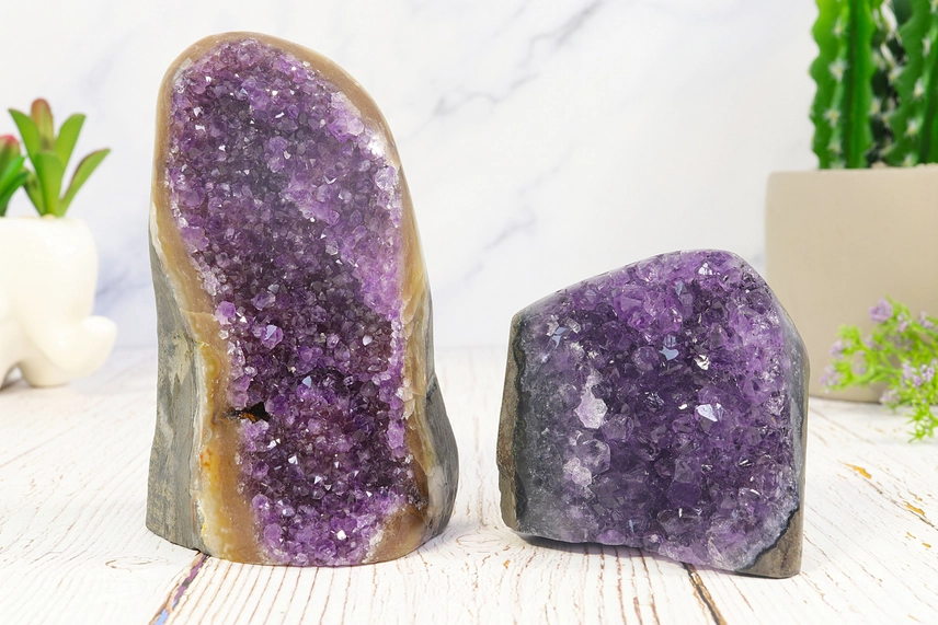 Natural Amethyst Druzy Cluster Decor