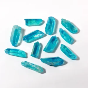Aqua Aura Crystal Quartz Points - 12 Pcs