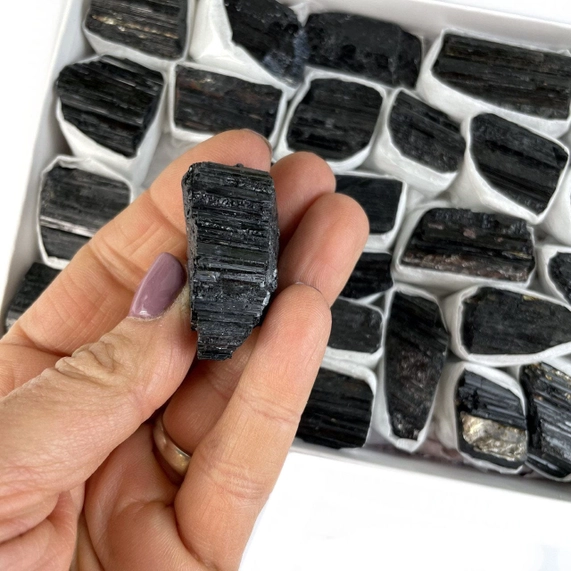 Raw Black Tourmaline Crystal Cluster Box - Image 4